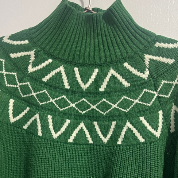 Varley Marcie Fair Isle Knit Verdant Green Women's Turtleneck Sweater Small - Picture 5 of 10